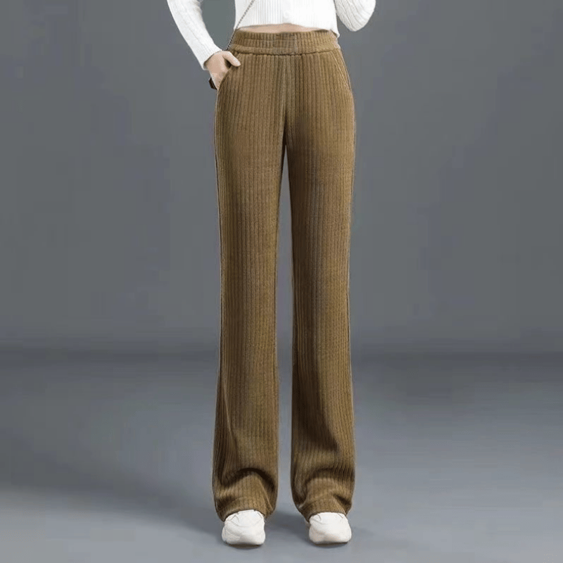 Amanda: Wide-Leg Stretch Pants with Fleece Lining