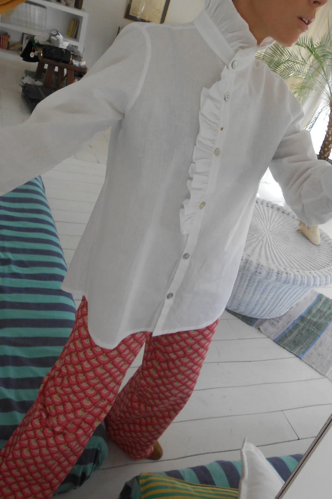 Ruffled White Shirt