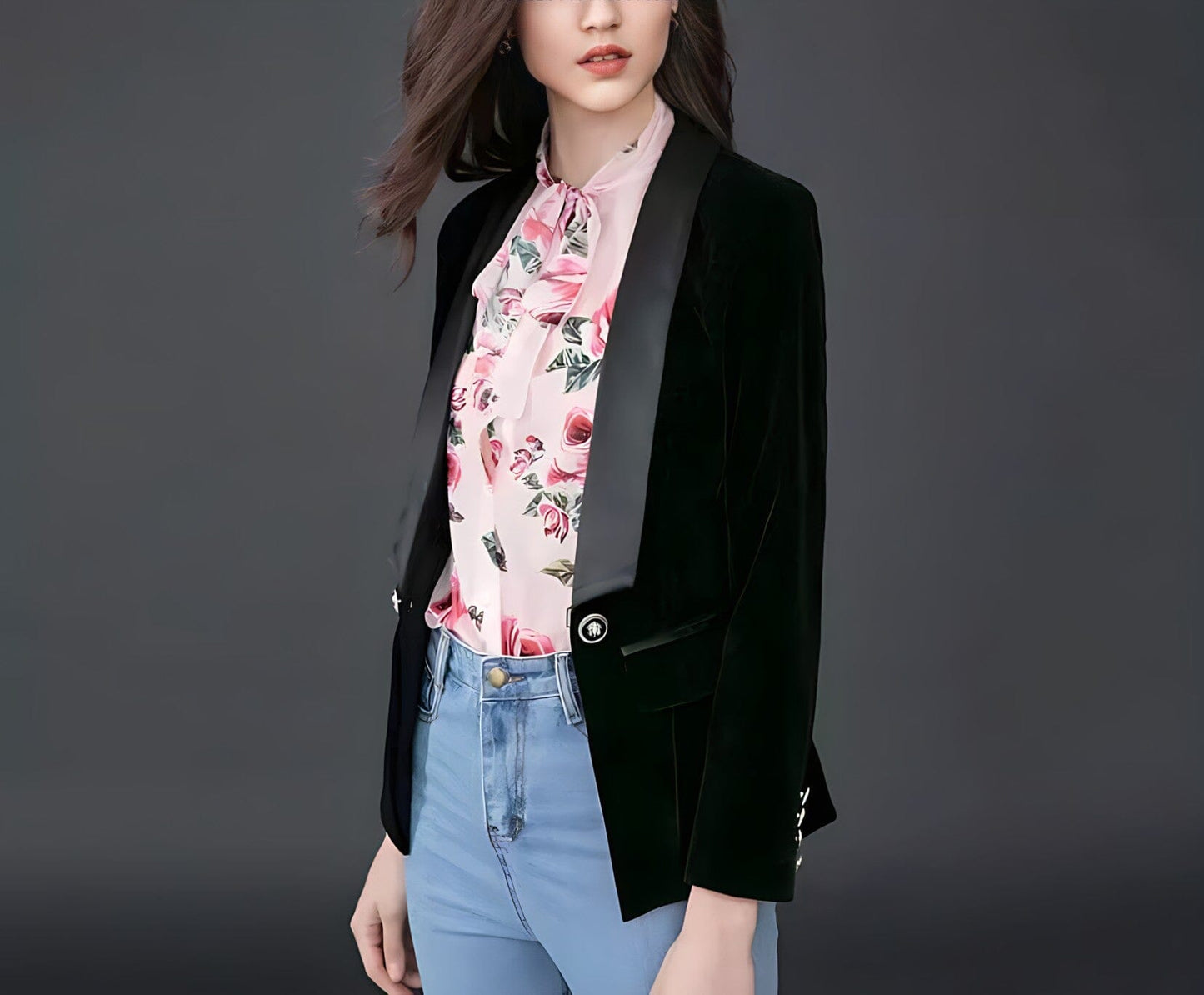 Camille Velvet Blazer - Slim Fit, Single Button