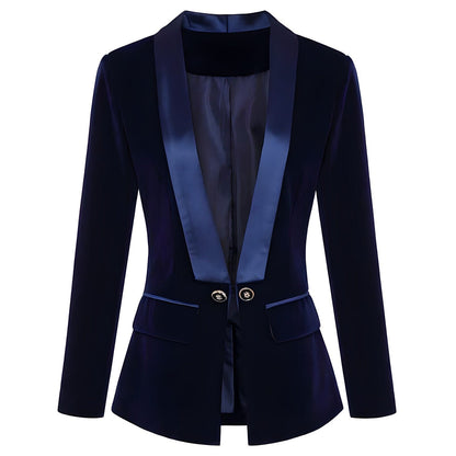 Camille Velvet Blazer - Slim Fit, Single Button