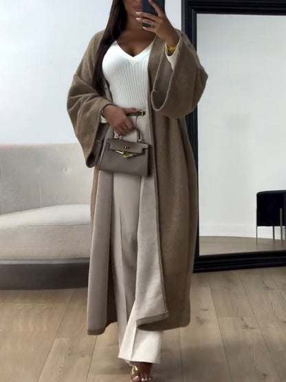 Loose Solid Color Coat - Fall, Winter