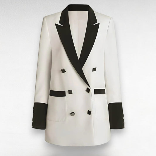 Madame Women's Double-Breasted Blazer - Button, Elegant