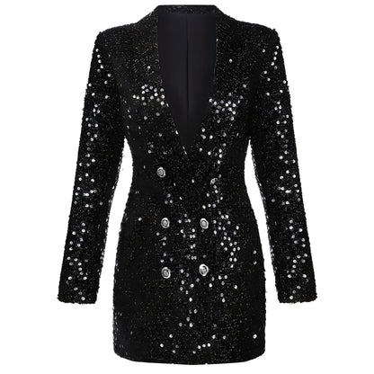 Robinson Sequin Blazer Women - Double-Breasted, Slim Fit