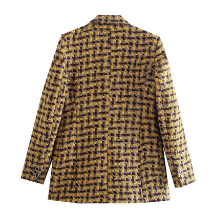 The Logan Houndstooth Long Sleeve Blazer