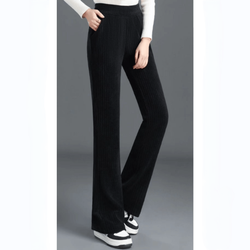 Amanda: Wide-Leg Stretch Pants with Fleece Lining